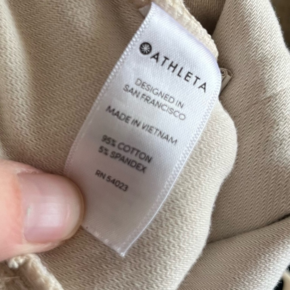 Athleta Pants Women's 2 Farallon Zip Pocket Joggers Ivory Minimalist Athleisure - Picture 7 of 8